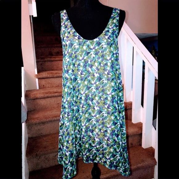 Show Me Your Mumu Blurred Floral Printed Open Back Mini Dress - Picture 1 of 6